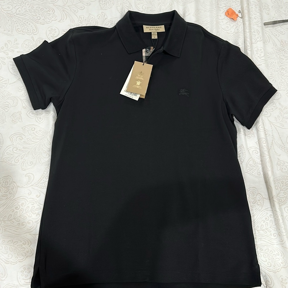 Black Burberry polo